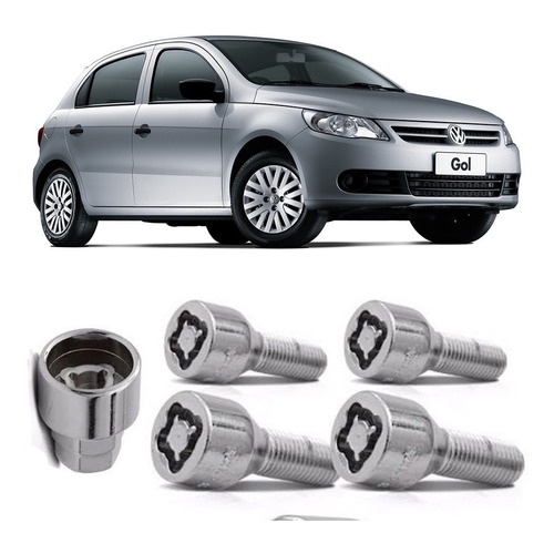 Kit Parafuso Antifurto Roda - Vw Gol Voyage Saveiro G5 G6 G7