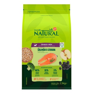 Racao Guabi Natural Caes Ad. R. Med/Gra Salmao/Cevada 2,5kg
