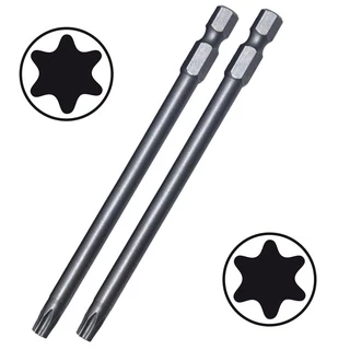 Ponteiras Bits Torx Longos Pontas T10 x 100mm + T20 X 100mm