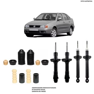4 Amortecedor + 4 Kit Batente Polo Classic 1999 2000 Jogo