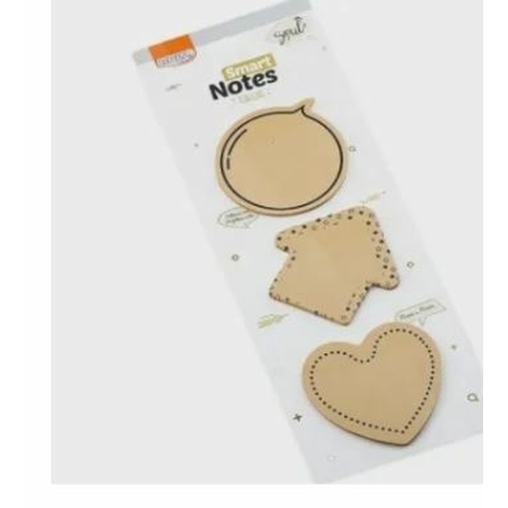BLOCO SMART NOTES TOKENS 70X70MM - BALÃO/SETA/CORAÇÃO - KRAFT - 25FLS ...