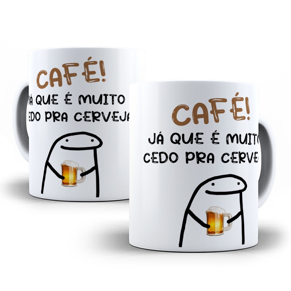 Caneca Flork Meme Bentô Divertida - Com Café & Sem Café