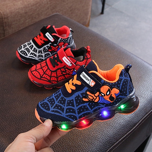 Sneakers Spiderman Sapatos De Luz LED Para Meninos Confortáveis Crianças