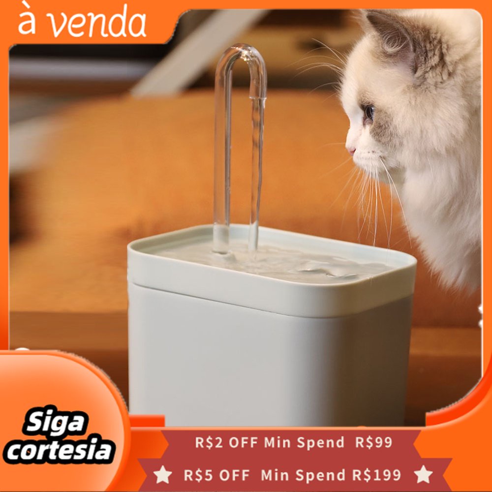 Fonte De Água Do Gato Auto Filtro USB Elétrica Mudo Tigela Beber 1.5L Recircular Filtração Para Gatos Dispensador De Estimação