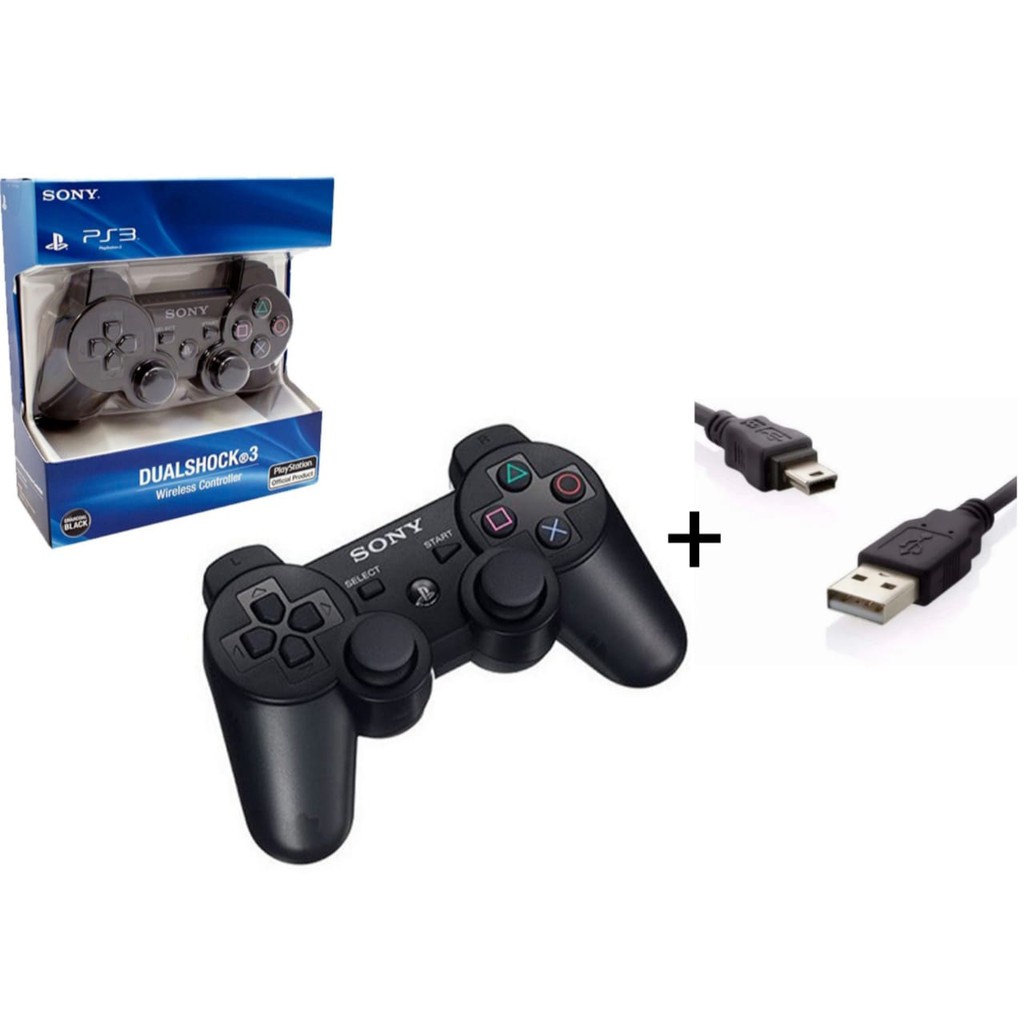 Controle Ps3 joystick sem fio Sony Original + Cabo Carregador