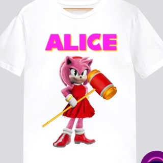 Camiseta Raglan infantil Amy Sonic Rosa - Calor desenho sonic camiseta do  personagem sonic rosa