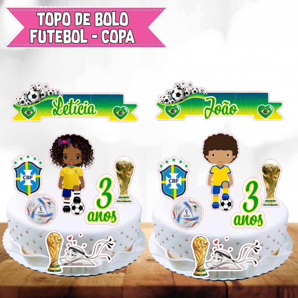 Topo de Bolo Brasil Seleção brasileira Topper Copa do Mundo em Promoção na  Americanas