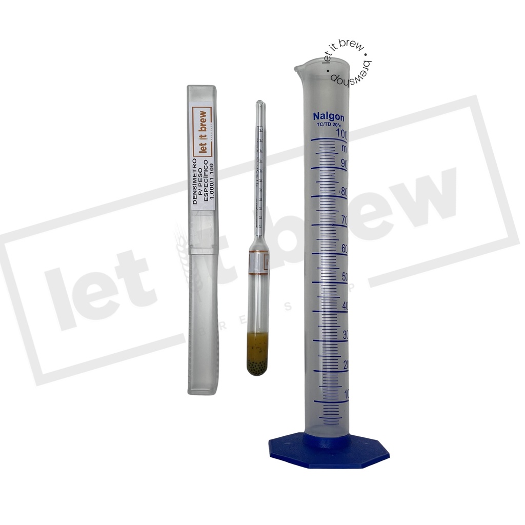 Mini densímetro escala 1000-1100 + Proveta 100ml