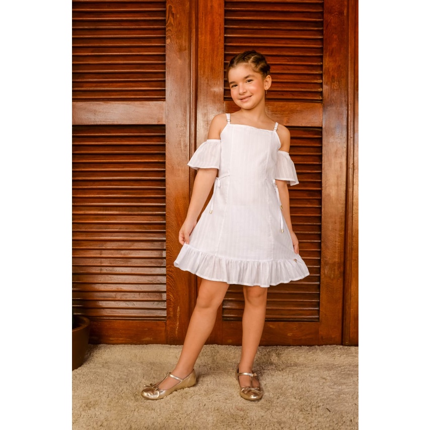 Vestido infantil cheap de cambraia