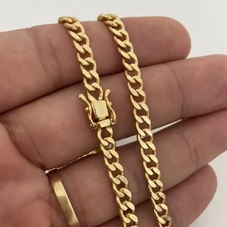 Corrente cordão masculino grumet 4mm 70cm banhado a ouro 18k