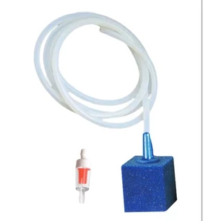 Pedra Porosa Cubo 25x25mm + 1m Mangueira + válvula Anti-retorno Para Compressor de Ar