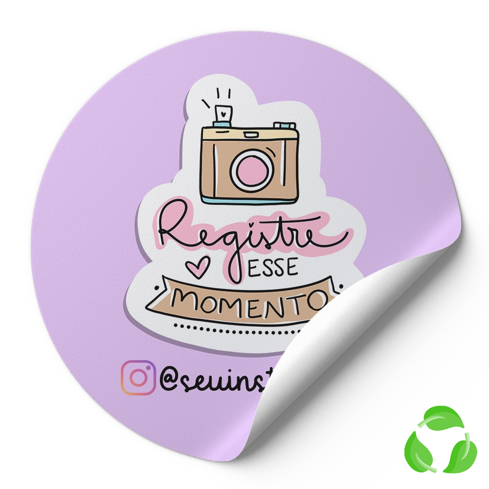 120 Tag Etiquetas Adesivas Redondas Personalizada Com Rede Social Insta ...
