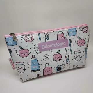 Necessaire Estampada Profissão Odontologia Odonto Dentista Material Impermeável