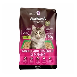 Granulado Higiênico de Madeira para Gatos Ipet Woods 20KG