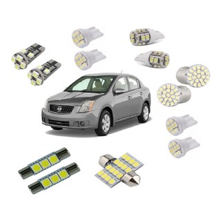 Lampada de Led Nissan Sentra Ano 2007 A 2012 Kit Completo Pingo Placa Teto Branca 12v