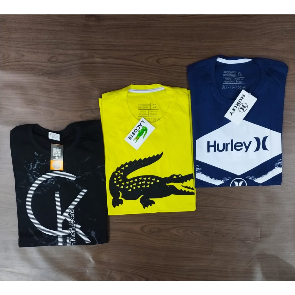 Kit 10 Camisa Estampada Básica Masculina 100% Algodão Multimarcas Atacado