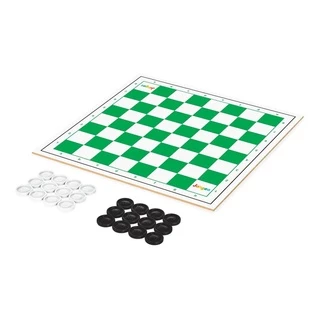 Jogo De Damas Com Tabuleiro Em Mdf e Peças em Plástico na Sacola Junges 738