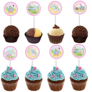 30 mini topper Galinha Pintadinha rosa candy para docinhos, cupcake e doces geral - Festa infantil