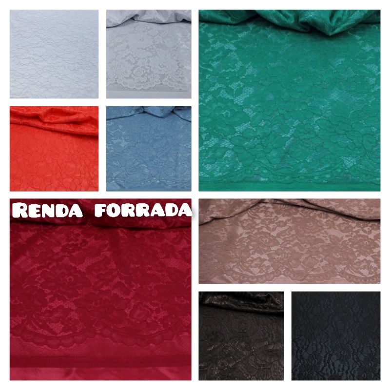1 Metro Tecido Renda Forrada - 1mt x 1,50 mt - 100% poliester - LINDAS ...