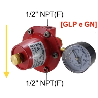 Regulador de Gás CLESSE - AP40 - 60Kg/h ou 50m³/h - GLP ou GN - CB58140