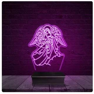 Luminária e Abajur Acrílico Led - Anjo Religioso