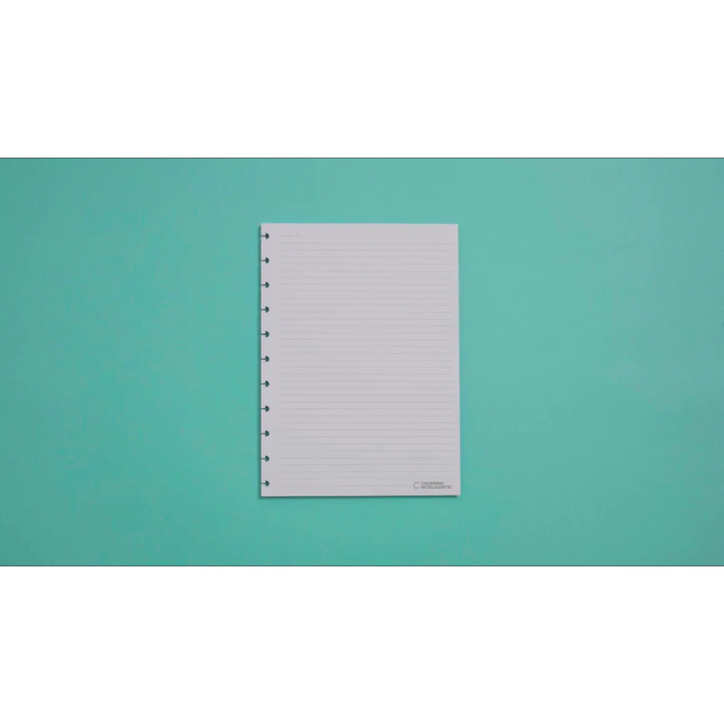 Refil Pautado para Caderno Inteligente 90g, tamanhos: grande, médio, A5 e Inteligine