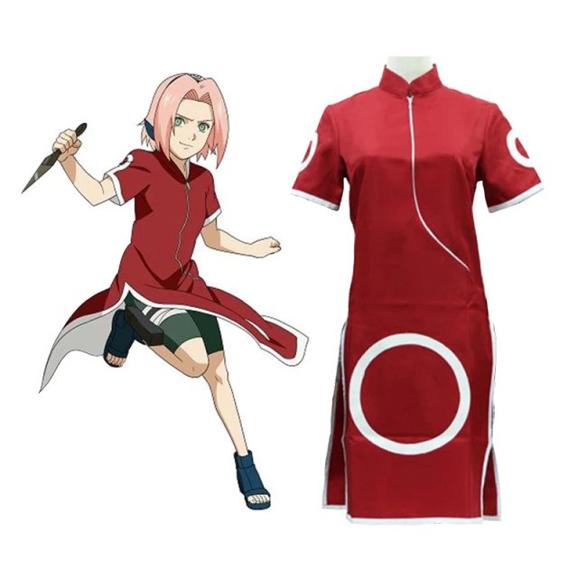 cosplay sakura haruno infantil anime naruto clássico fantasia original