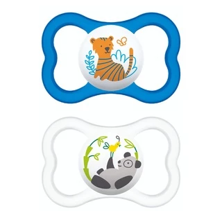 Kit 2 Chupetas Bico de Silicone Air 6M+ Azul - MAM em Oferta na Shopee