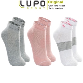 Kit De 3 Pares De Meias Originais Lupo Sport Feminino Cano Curto Em Algodão