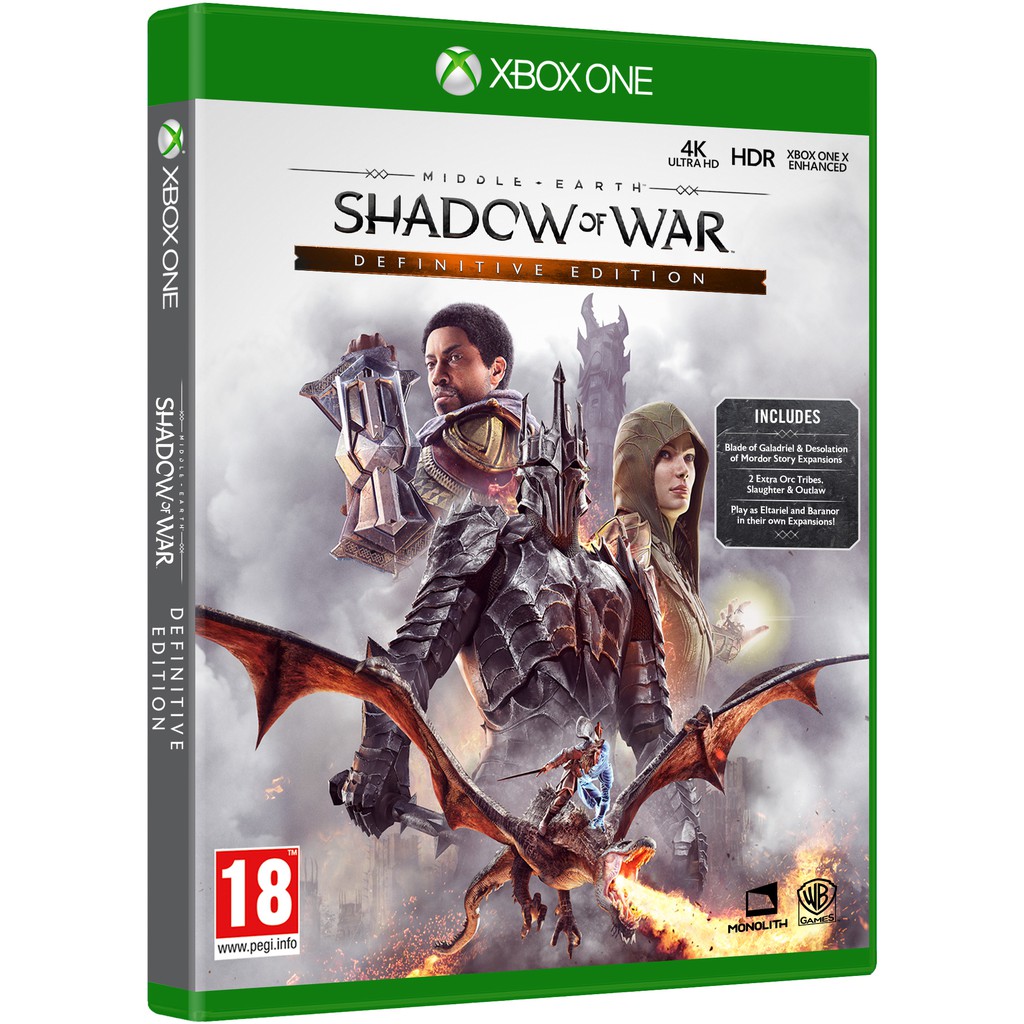 Jogo Sombras Da Guerra Shadow Of War Definitive Edition Xbox One