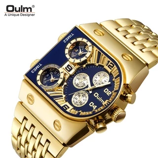 Relógio De Quartzo Masculino Com Mostrador Grande E Pulseira De Aço