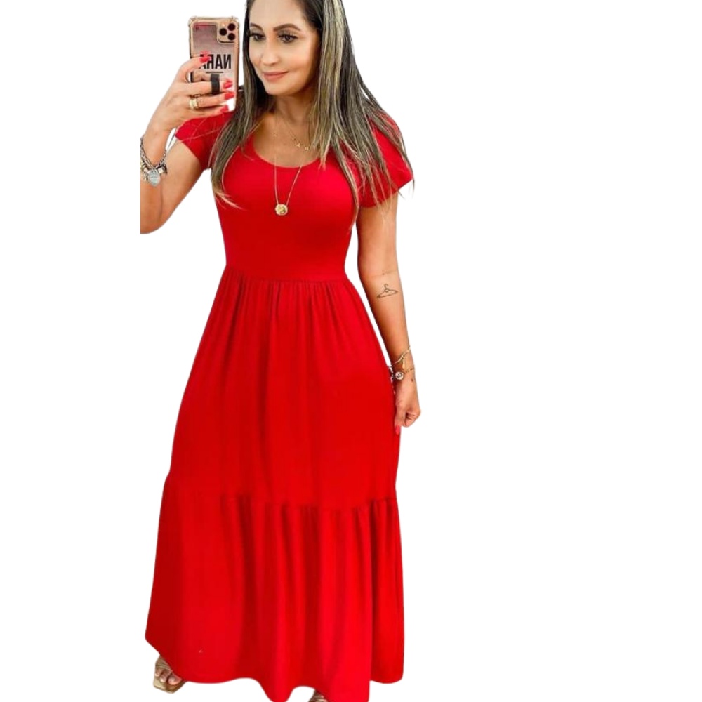 Vestido Longo de Malha Estampado na Black Friday 2025 | BuscaProdutos