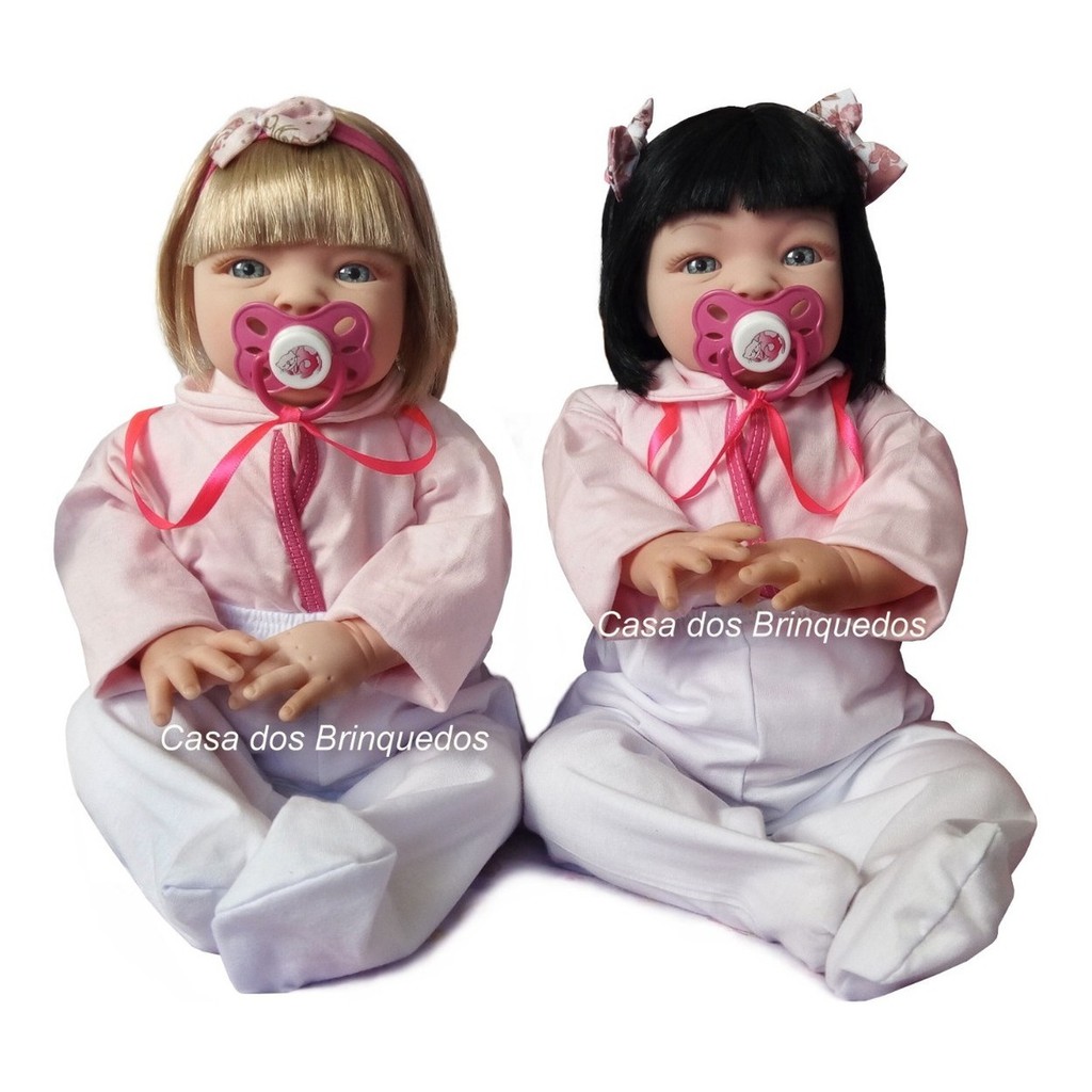 Bebê reborn Gêmeos 2 bebês boneca twin - Escorrega o Preço