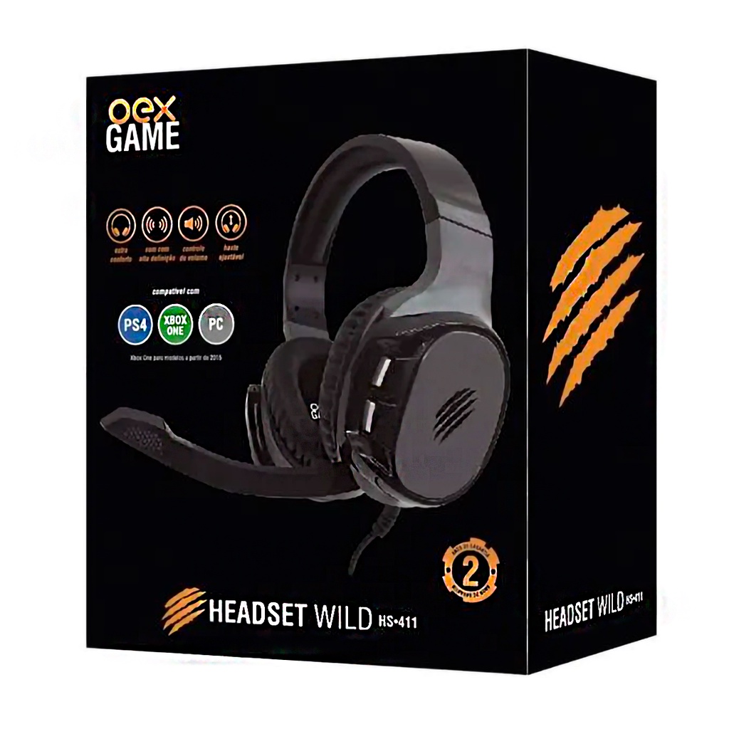 Headset Gamer Led Computador PC PS4 OexGame Wild HS411 Shopee Brasil