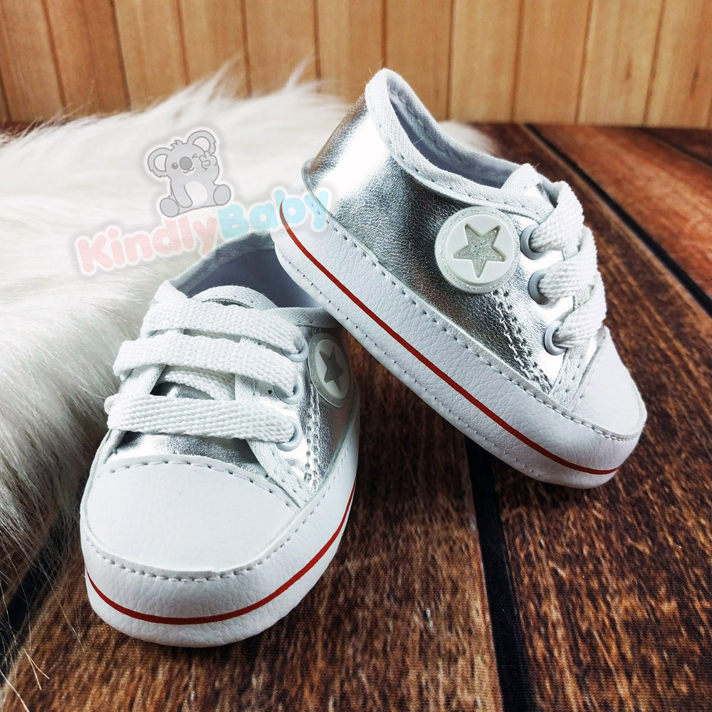 Sapatinho prata hot sale para bebe