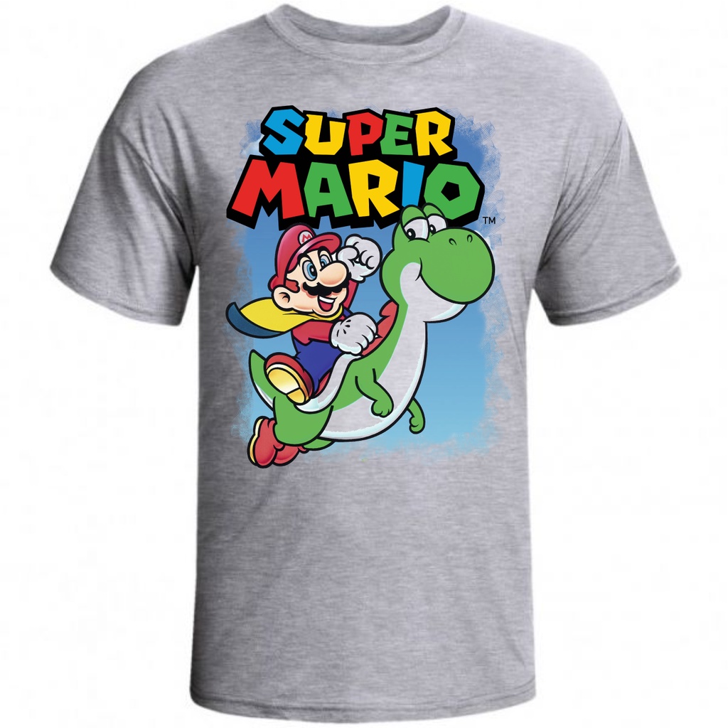 Super Mario Camiseta Camiseta, Multicolor, Ver Descripción Hombre