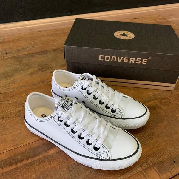 Tênis converse all star couro 2024 sintético branco