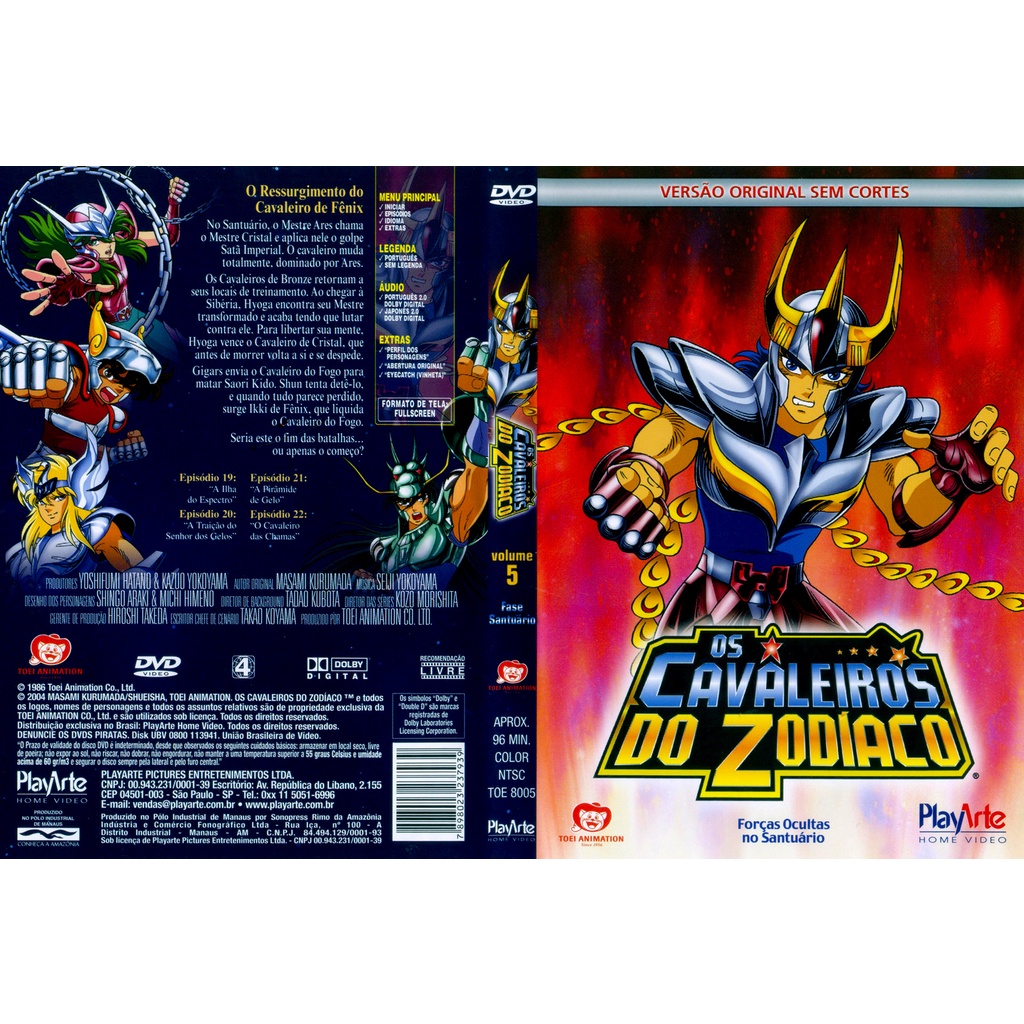 Cavaleiros do Zodíaco força oculta no santuário 2dvd favor comprar