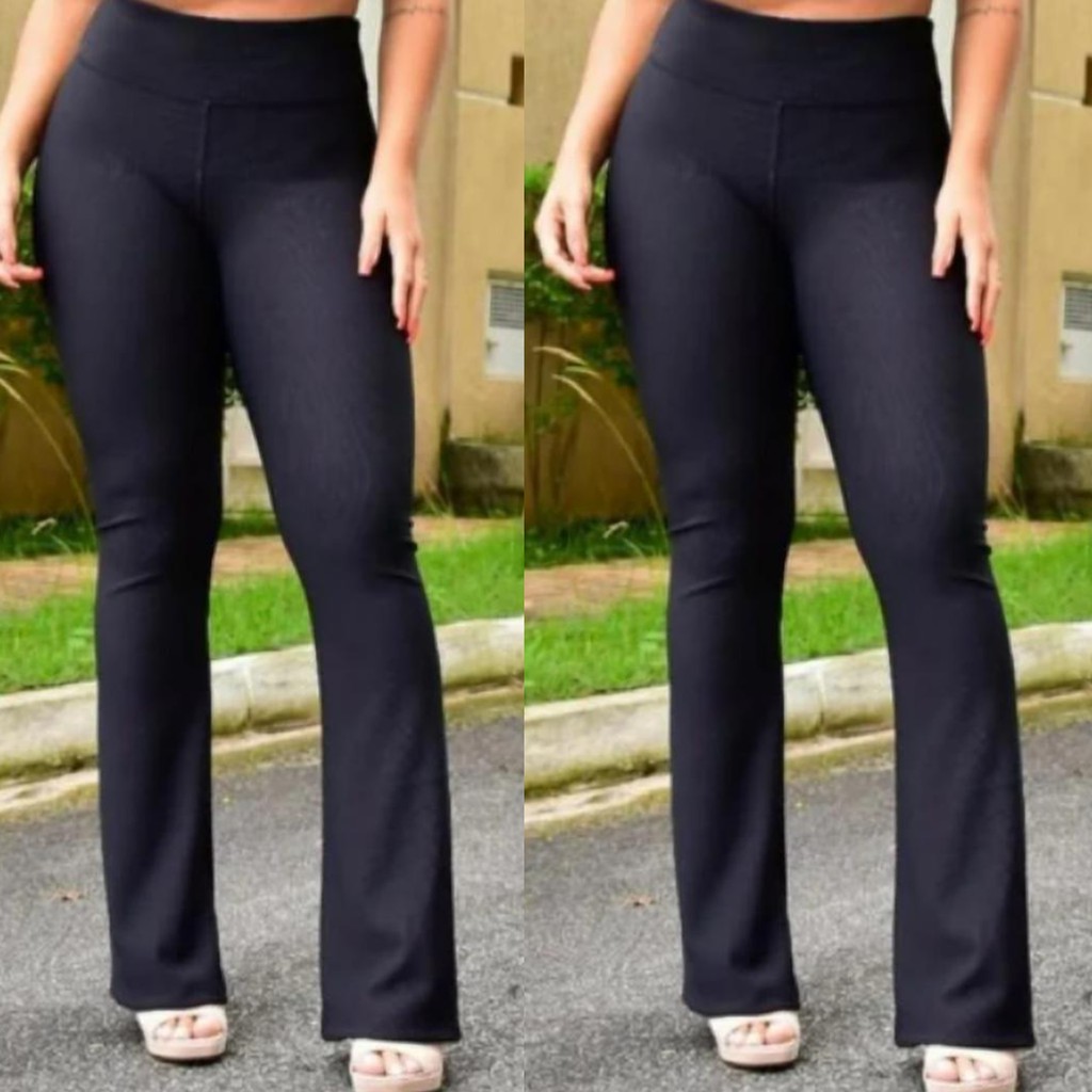 Calças legging boca de hot sale sino