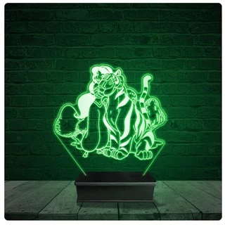 Luminária Abajur Acrílico Led - Jasmine Aladin Tigre