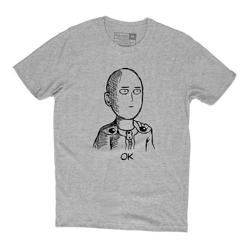 Saitama Ok Camiseta De Hombre Saitama Punch One Anime Manga, Größe2