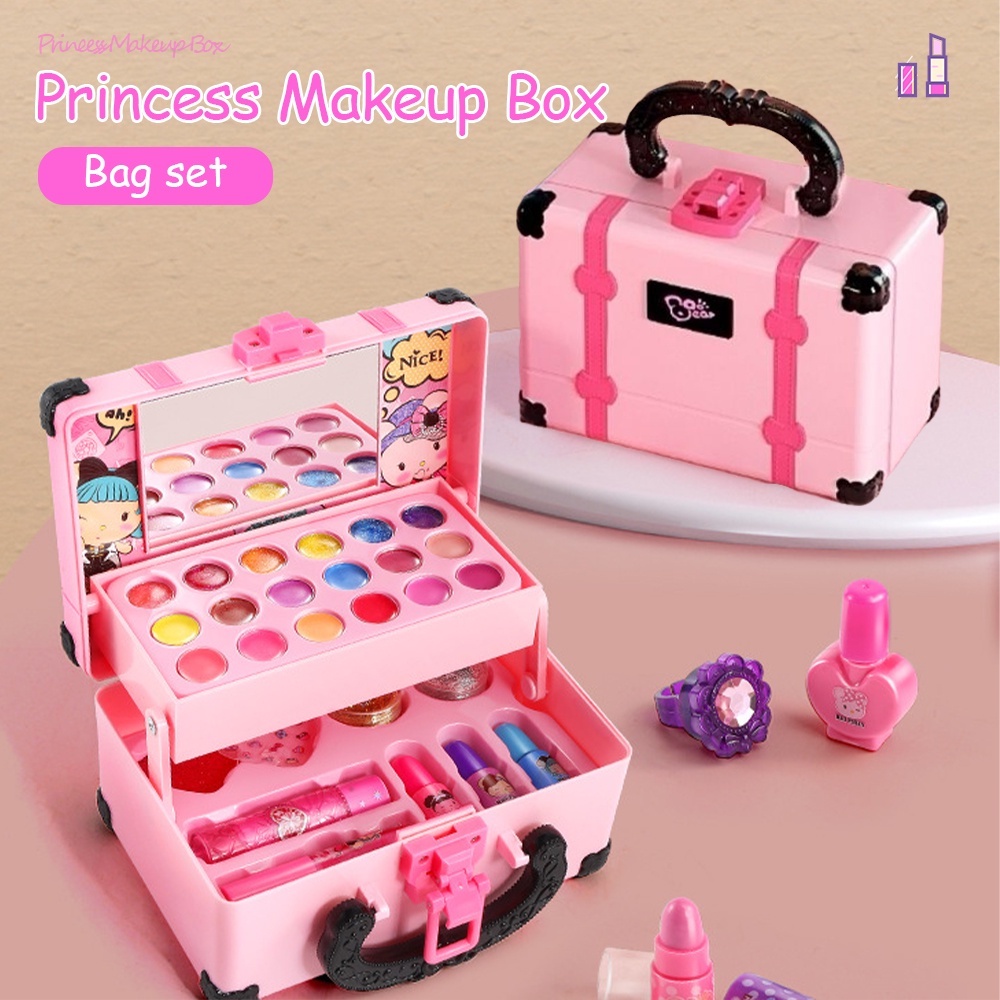 Kit de maquiagem infantil kit para meninas laváveis cosméticos brinquedos  definir jogo fingir jogo princesa sombra blush batom bolsa de maquiagem