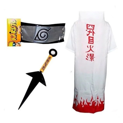 Kit bandana aldeia da folha preta + acessórios minato 4º hokage em Promoção  na Americanas