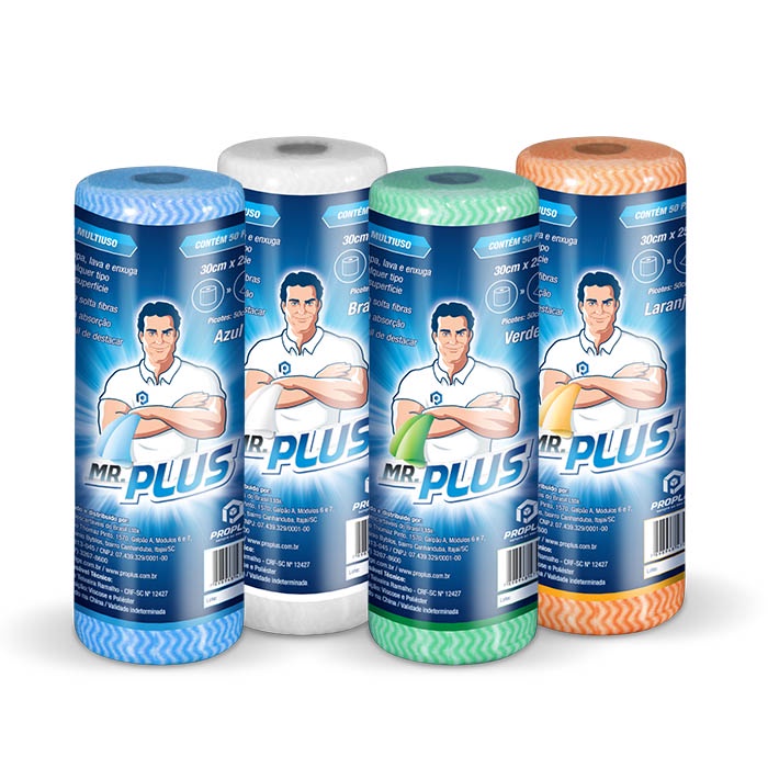 Pano Tipo Perfex Multiuso Rolo 30CMx25M - MR.PLUS