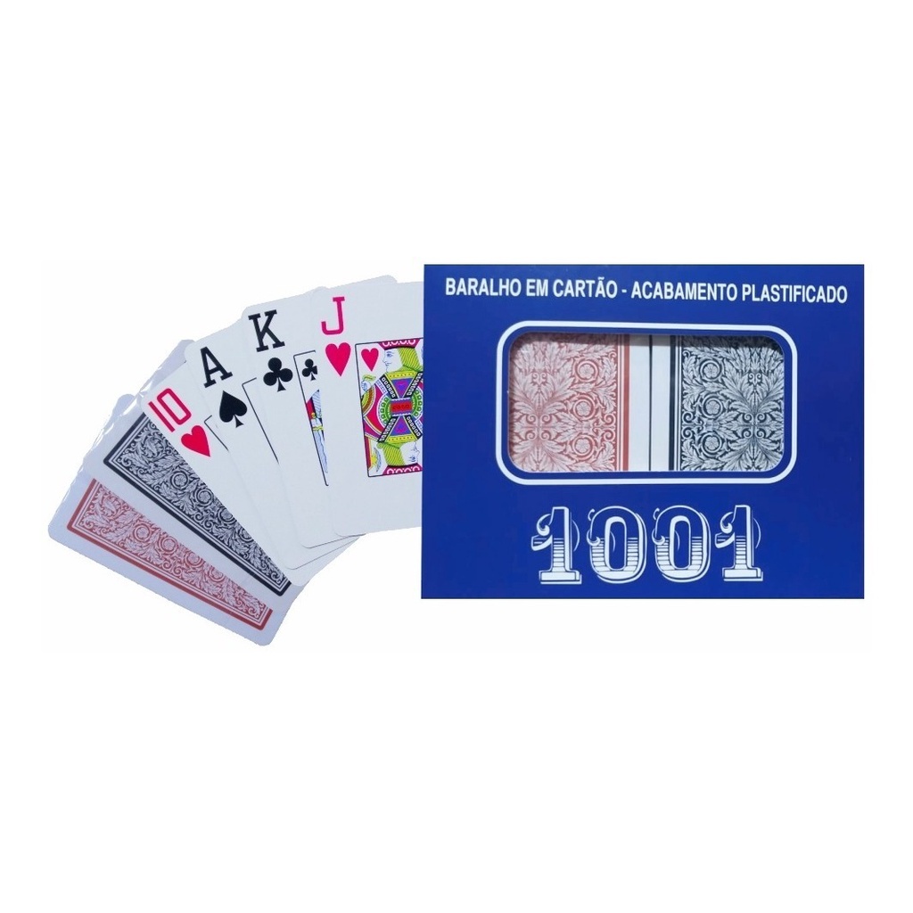 Kit 2 Jogos de Cartas uno + 2 Baralhos Duplo Copag 1001 na