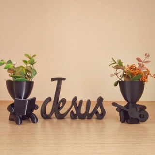 Kit 2 robert plant + Jesus !!! VARIAS CORES (Jesus Tamanho grande) vaso  para suculentas e cactos vaso decorativos