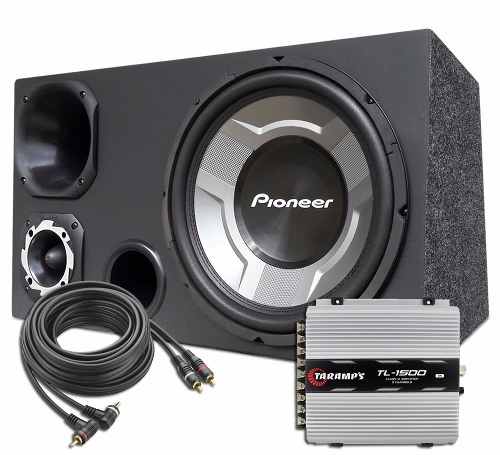Caixa Taramps 1500 Trio + Pioneer Completa Som Subwoofer