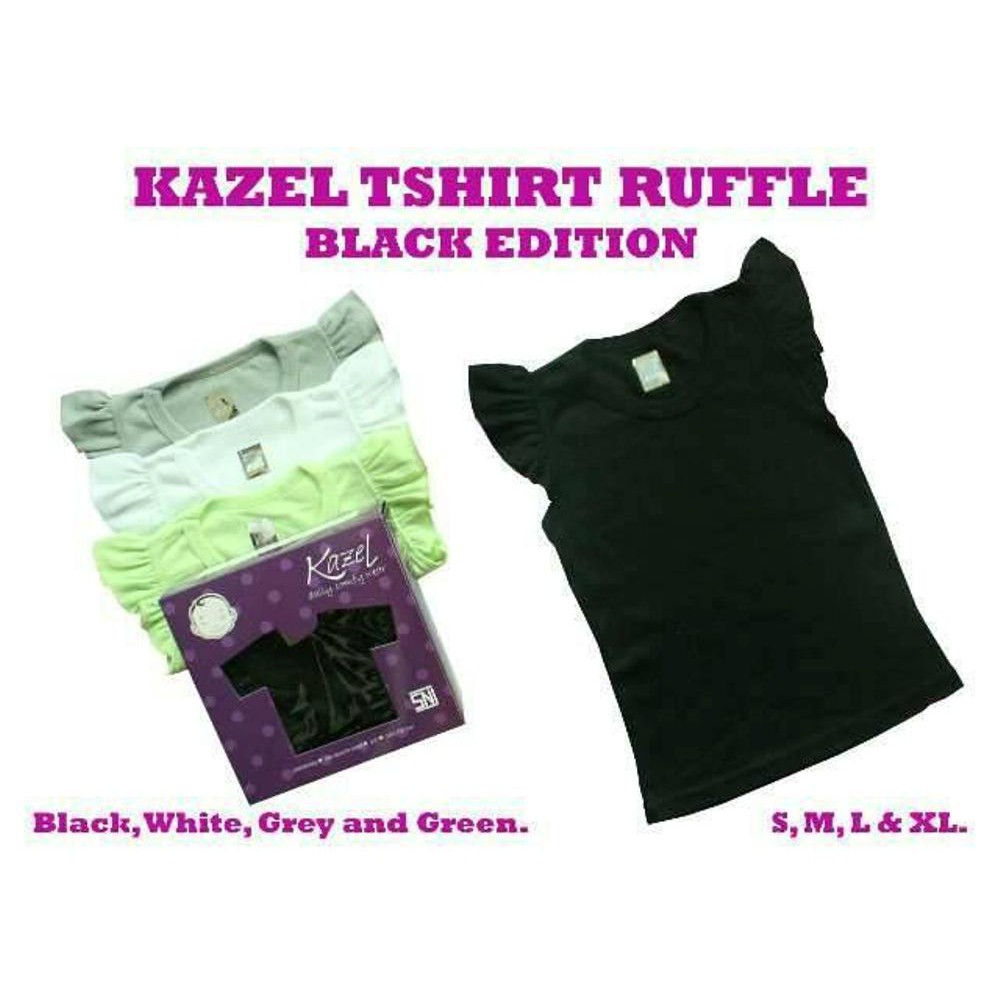 KAZEL TSHIRT RUFFLE BLACK EDITION (1box Contém 4PCS) | Shopee Brasil