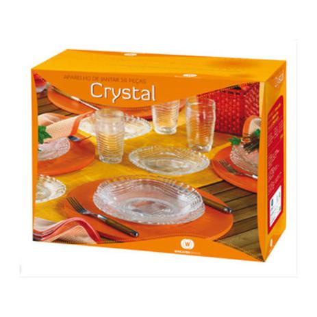 Aparelho Jogo De Jantar Prato Copo Crystal 8 Peças Barato wheaton brasil