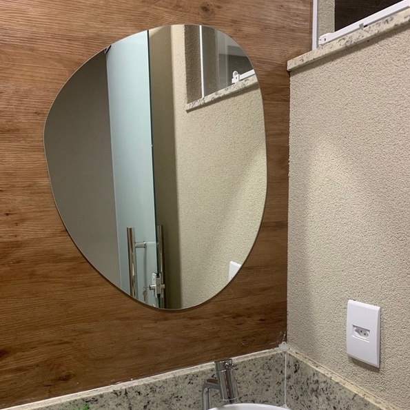 Espelho Sem Forma Orgânico 50x60 Grande Espelho Diferente Decoração Barbearia Salão Abstrato Futurista